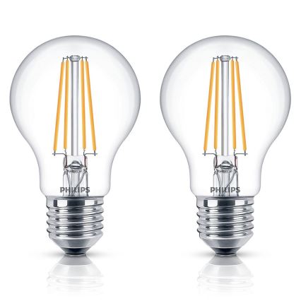 SET 2x LED Glühbirne Philips E27/7W/230V 2700K