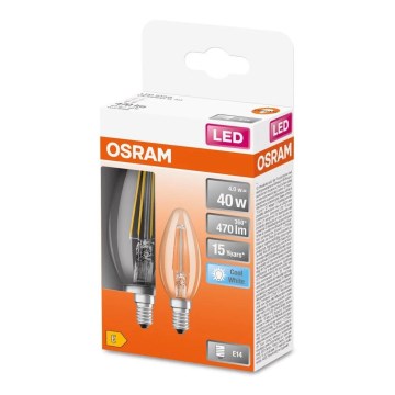 SET 2x LED-Glühlampe FILAMENT B35 E14/4W/230V 4000K - Osram