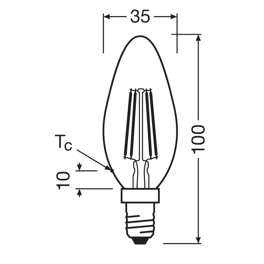 SET 2x LED-Glühlampe FILAMENT B35 E14/4W/230V 4000K - Osram