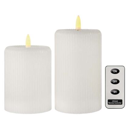 SET 2x LED-Kerze LED/4xAA + Fernbedienung