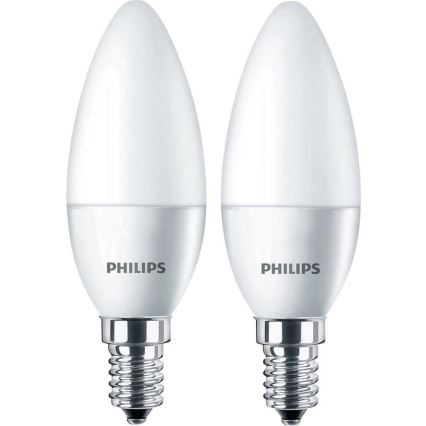 SET 2x LED Kerze Philips E14/4W/230V - CANDLE