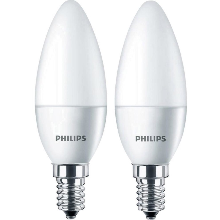 SET 2x LED Kerze Philips E14/4W/230V - CANDLE