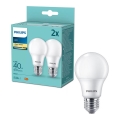 Set 2x LED-Leuchtmittel Philips A60 E27/4,9W/230V 2700K