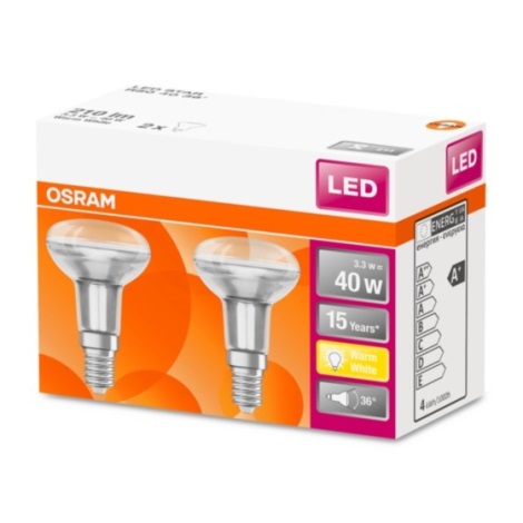 SET 2x LED Reflektorlampe STAR E14/3,3W/230V 2700K - Osram