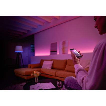 SET 2x LED RGB dimmbare Glühbirne Philips Hue WHITE AND COLOR E27/10W/230V