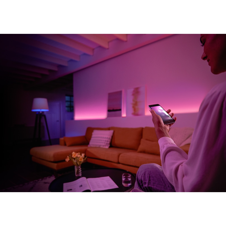 SET 2x LED RGB dimmbare Glühbirne Philips HUE WHITE AND COLOR AMBIANCE E27/10W/230V