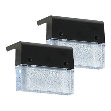 SET 2x LED-RGB-Solarwandleuchte LED/1W/1,2V 3500K IP65