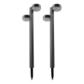 SET 2x LED Solarlampe 2xLED/1W/3,7V 1200 mAh 55 cm IP65 schwarz