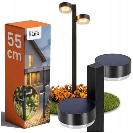 SET 2x LED Solarlampe 2xLED/1W/3,7V 1200 mAh 55 cm IP65 schwarz