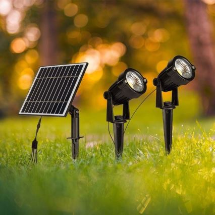 SET 2x LED-Solarlampe für den Außenbereich 2xLED/1,2W/3,7V IP65 3000K