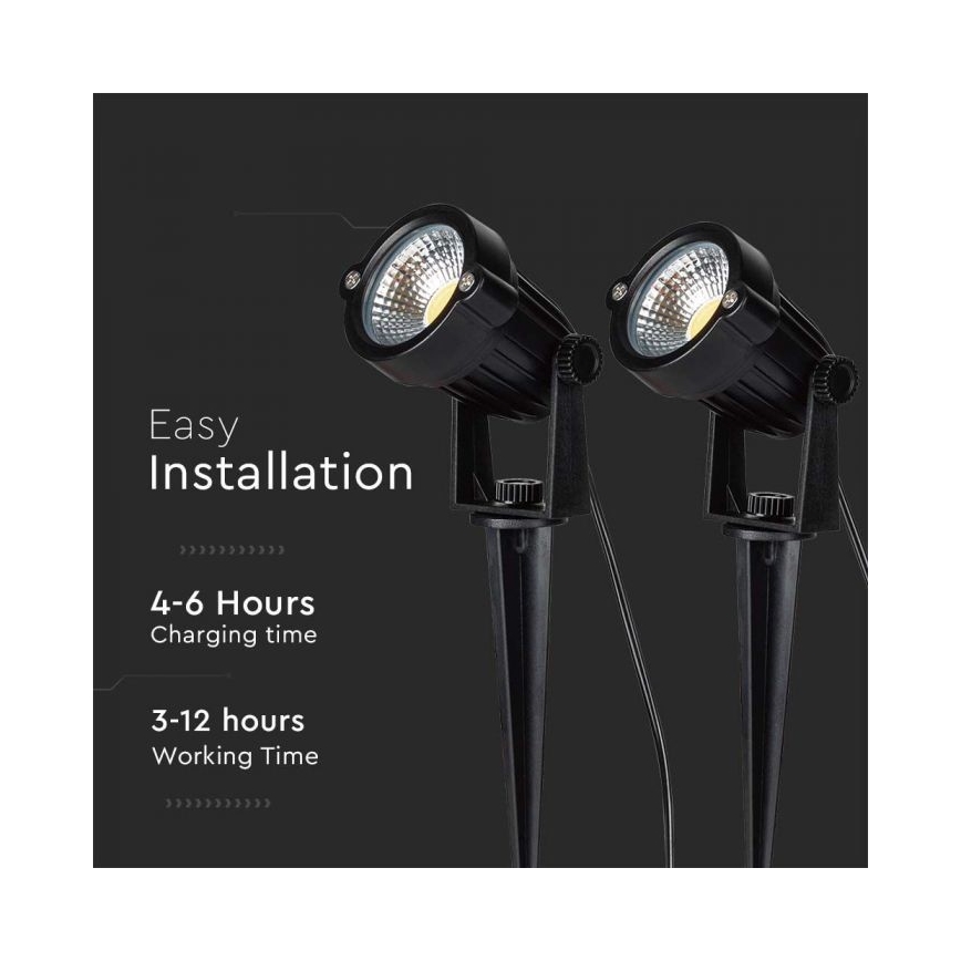 SET 2x LED-Solarlampe für den Außenbereich 2xLED/1,2W/3,7V IP65 3000K