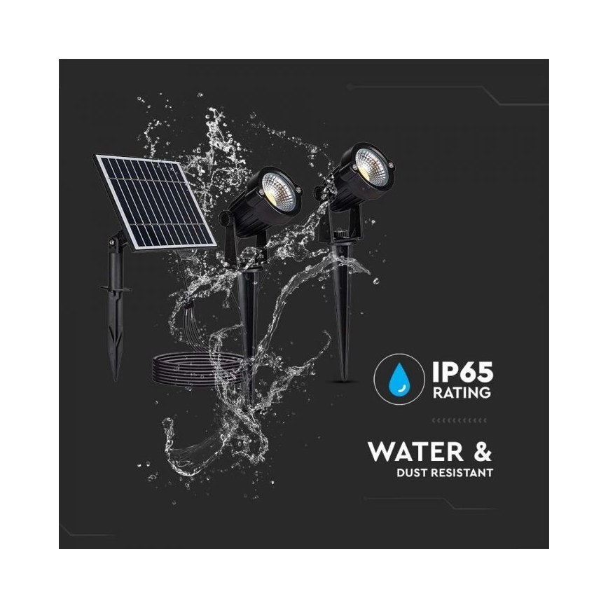 SET 2x LED-Solarlampe für den Außenbereich 2xLED/1,2W/3,7V IP65 3000K