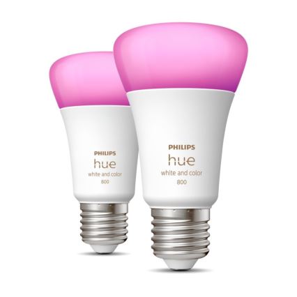 SET 2x dimmbare LED-Glühbirne Philips Hue White and Color Ambiance A60 E27/6,5W/230V 2000-6500K