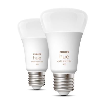 SET 2x dimmbare LED-Glühbirne Philips Hue White and Color Ambiance A60 E27/6,5W/230V 2000-6500K
