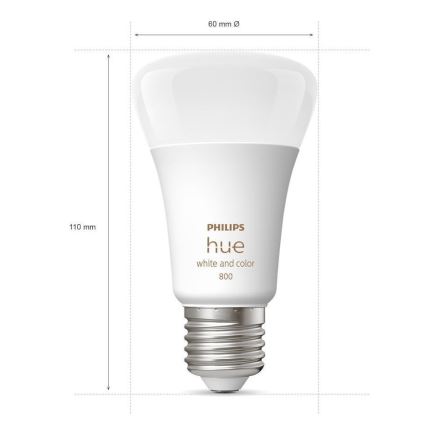 SET 2x dimmbare LED-Glühbirne Philips Hue White and Color Ambiance A60 E27/6,5W/230V 2000-6500K