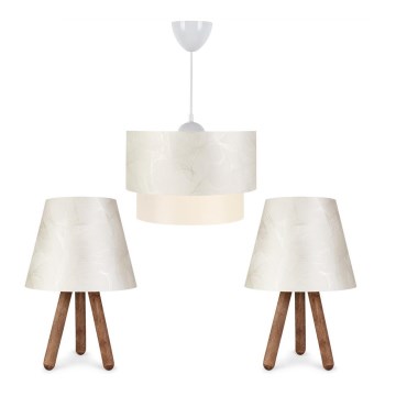 SET 2x Tischleuchte AYD 1xE27/40W/230V + Kronleuchter an Schnur 1xE27/40W/230V