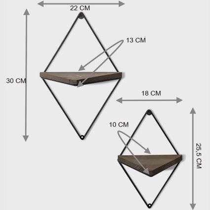 SET 2x Wandablage Fichte