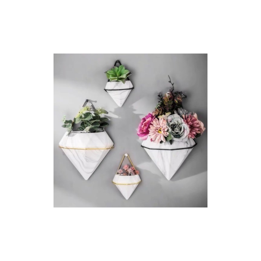 SET 2x Wandblumentopf SEMELA 23x20 cm schwarz