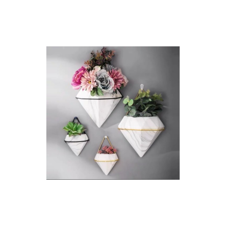 SET 2x Wandblumentopf SEMELA 23x20 cm schwarz