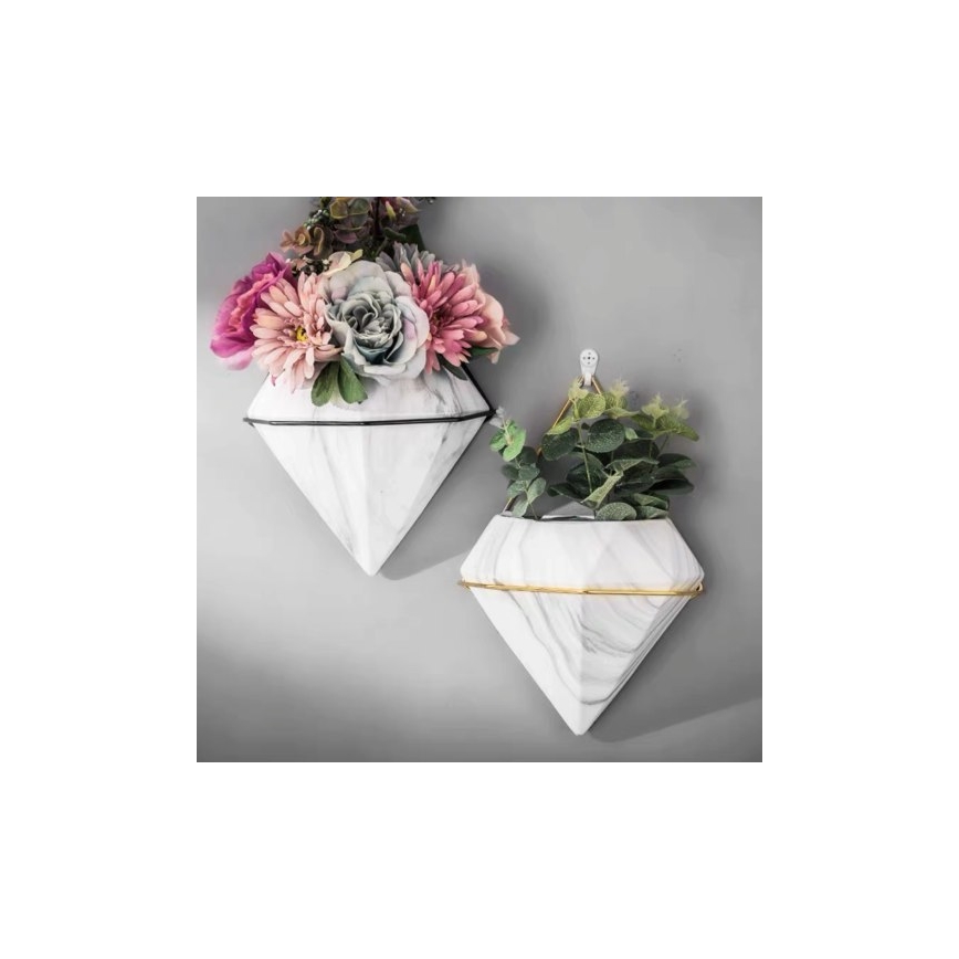 SET 2x Wandblumentopf SEMELA 23x20 cm schwarz