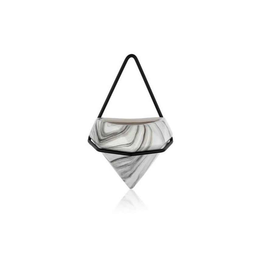 SET 2x Wandblumentopf SEMELA 23x20 cm schwarz