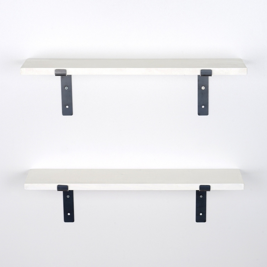 SET 2x Wandregal 16x60 cm Fichte weiß