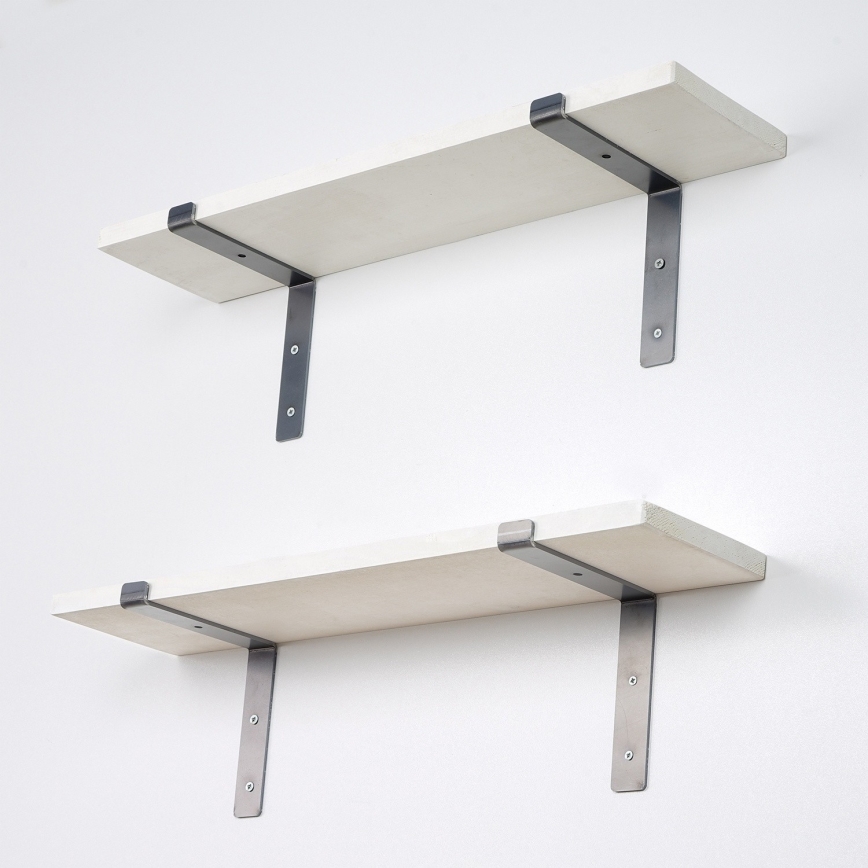 SET 2x Wandregal 16x60 cm Fichte weiß