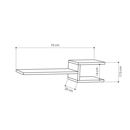 SET 2x Wandregal FORK weiß