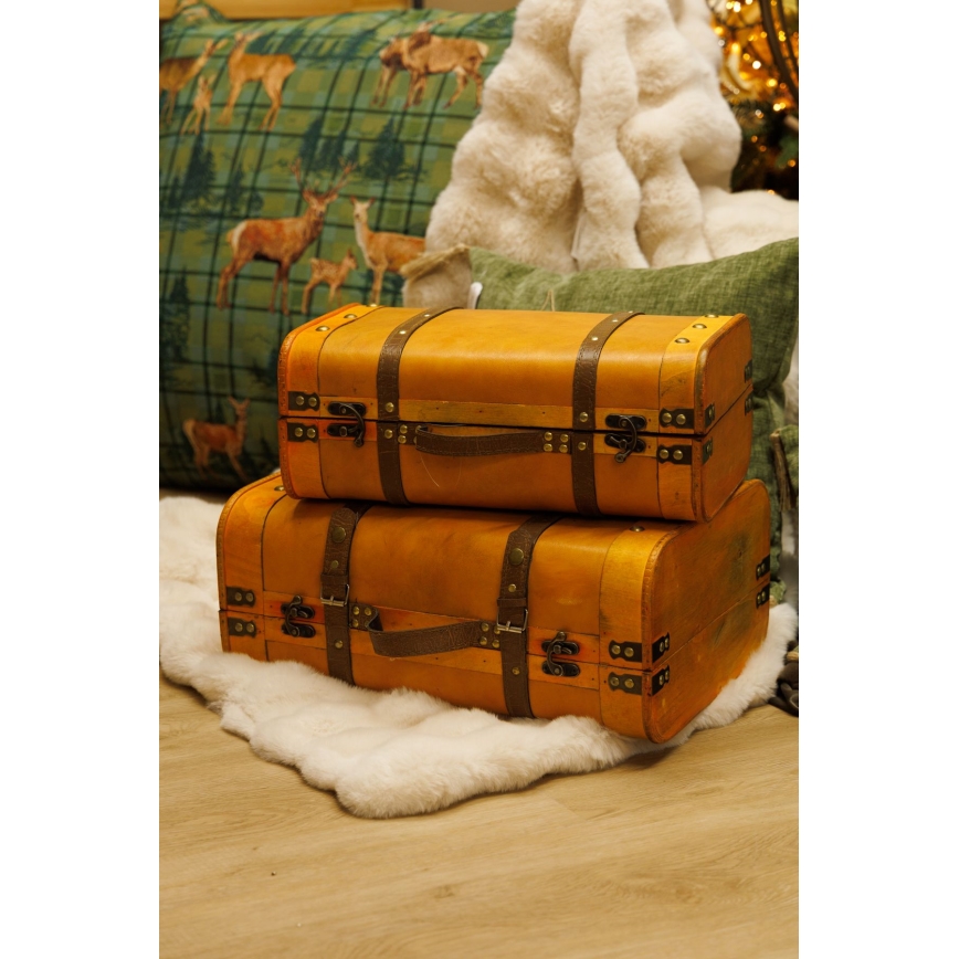 SET 2x Weihnachtsdekoration 45/40 cm Koffer