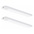 SET 2x Wiederaufladbare LED-Möbelbeleuchtung mit Bewegungs- und Dämmerungssensor VIRO LED/1,2W/3,7V 800 mAh 3000/4000/6500K 30 cm weiß