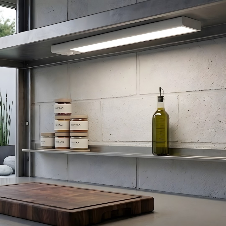 SET 2x wiederaufladbare LED-Möbelbeleuchtung mit Bewegungs- und Dämmerungssensor VIRO LED/1,2W/3,7V 800 mAh 3000/4000/6500K 30 cm weiß