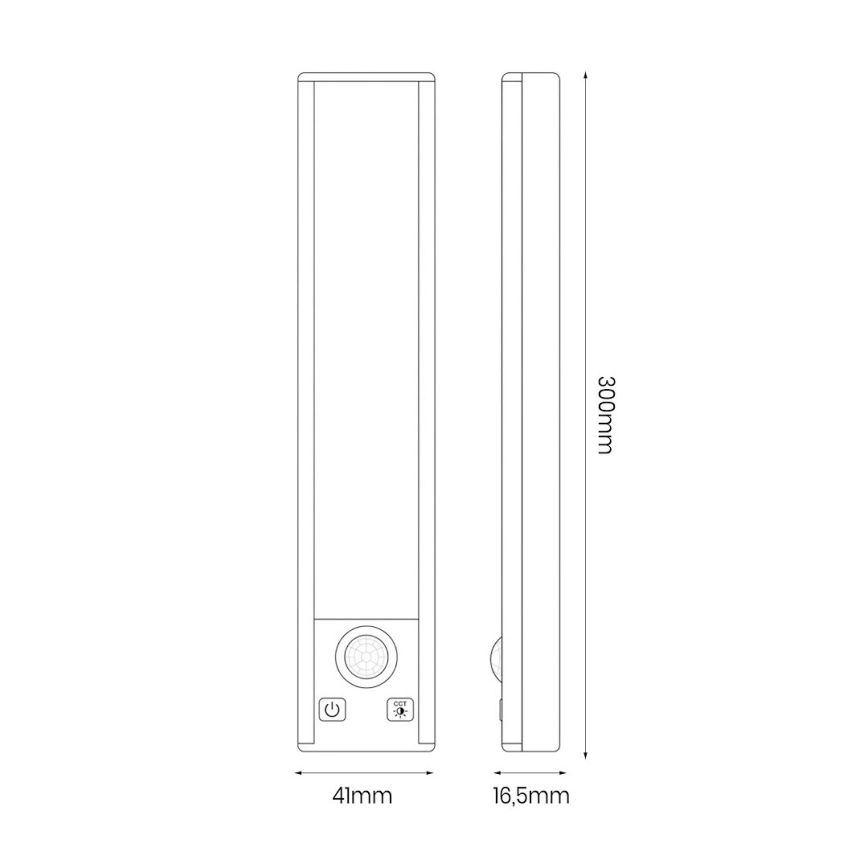 SET 2x wiederaufladbare LED-Möbelbeleuchtung mit Bewegungs- und Dämmerungssensor VIRO LED/1,2W/3,7V 800 mAh 3000/4000/6500K 30 cm weiß
