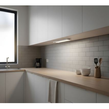SET 2x Wiederaufladbare LED-Möbelbeleuchtung mit Bewegungs- und Dämmerungssensor VIRO LED/1W/3,7V 800 mAh 3000/4000/6500K 20 cm weiß
