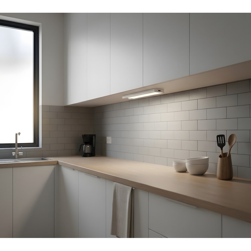 SET 2x Wiederaufladbare LED-Möbelbeleuchtung mit Bewegungs- und Dämmerungssensor VIRO LED/1W/3,7V 800 mAh 3000/4000/6500K 20 cm weiß