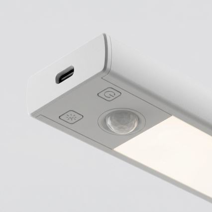 SET 2x Wiederaufladbare LED-Möbelbeleuchtung mit Bewegungs- und Dämmerungssensor VIRO LED/1W/3,7V 800 mAh 3000/4000/6500K 20 cm weiß