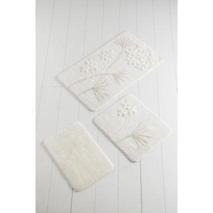 SET 3x Badezimmermatte ORKIDE 60/60/100 cm beige