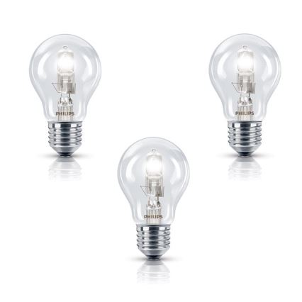 SET 3x dimmbare Halogenglühbirne E27/70W/230V - Philips