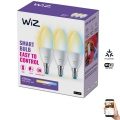 SET 3x Dimmbare LED-Glühbirne C37 E14/4,9W/230V 2700-6500K CRI 90 Wi-Fi - WiZ