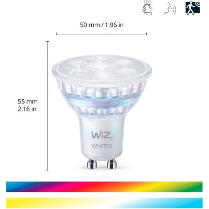 SET 3x Dimmbare LED-RGBW-Lampe PAR16 GU10/4,7W/230V 2200-6500K Wi-Fi - WiZ