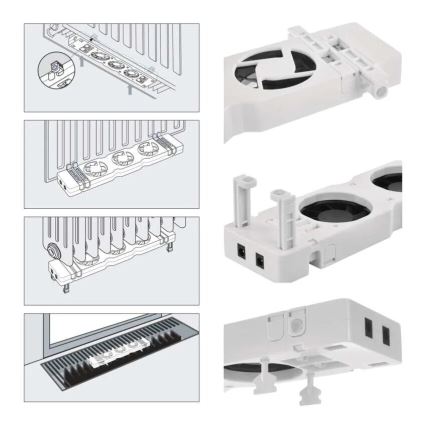 SET 3x Heizkörperlüfter 5/230V weiß