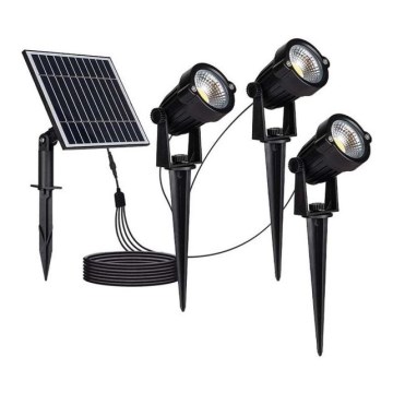 SET 3x LED Außen-Solarleuchte 3xLED/1,2W/3,7V IP65 3000K 4000 mAh