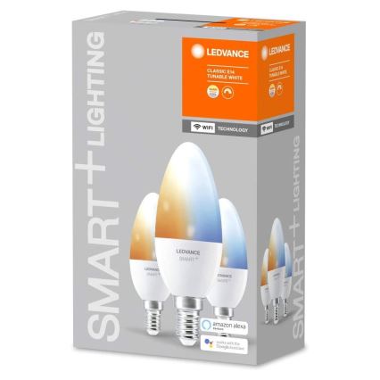 SET 3x LED-Dimmbirne SMART+ E14/5W/230V 2700K-6500K Wi-Fi - Ledvance