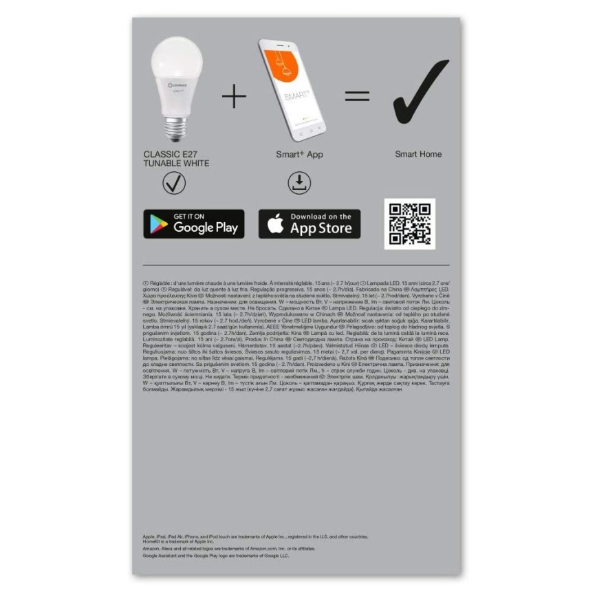 SET 3x LED-Dimmbirne SMART+ E27/14W/230V 2700K-6500K - Ledvance