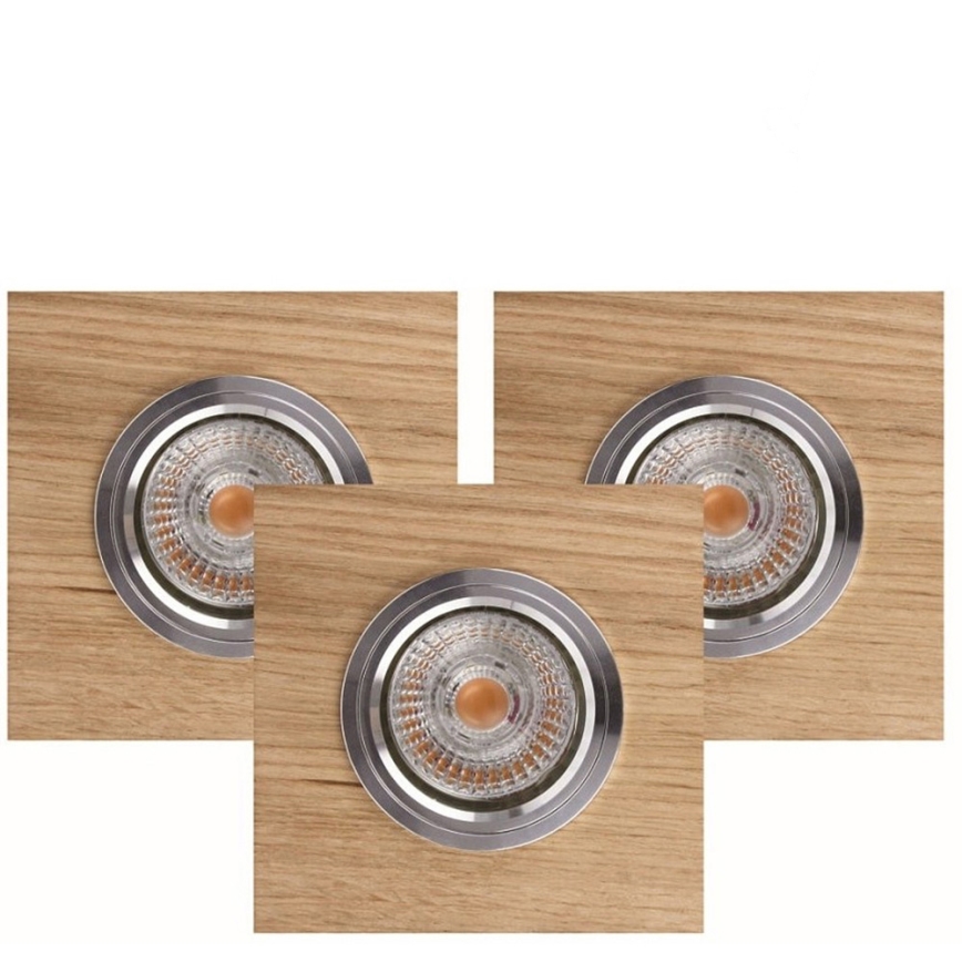 SET 3x LED Einbauleuchte VITAR 1xGU10/5W/230V CRI 90 Eiche