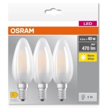 SET 3x LED-Glühbirne B40 E14/4W/230V 2700K - Osram
