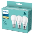SET 3x LED Glühbirne Philips A60 E27/8W/230V 2700K