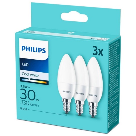 SET 3x LED-Glühbirne Philips B35 E14/3,5W/230V 4000K