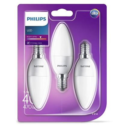 SET 3x LED Glühbirne Philips B35 E14/5,5W/230V