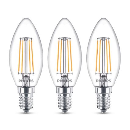 SET 3x LED Glühbirne Philips E14/4,3W/230V 2700K