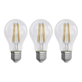 SET 3x LED-Glühlampe FILAMENT A60 E27/3,8W/230V 2700K Energieklasse A